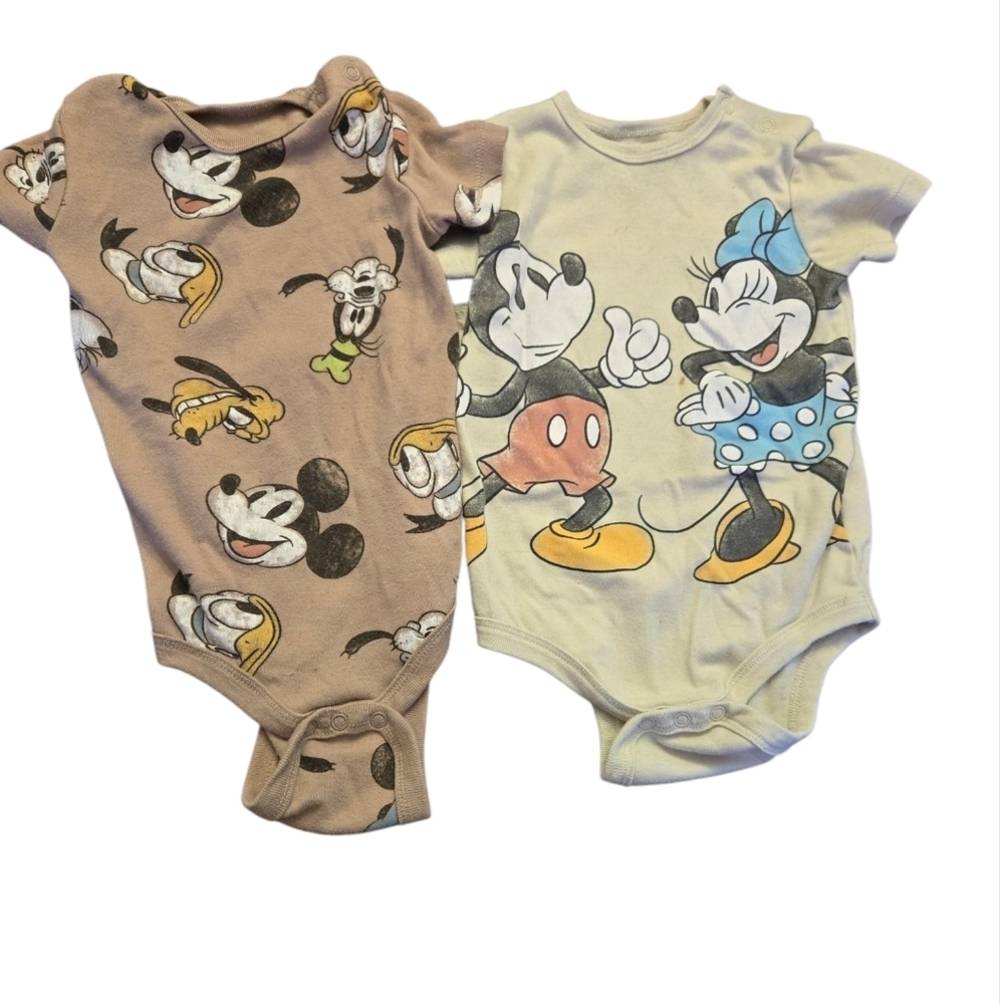 Disney Mickey and Friends Kids One Piece Set - Brown and Cream 18 Months